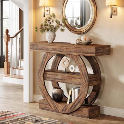 Tribesigns Consoletafel - Moderne Salontafel - 105 x 35 x 85 cm - Console Tafel voor Hal, Woonkamer, Entree, Foyer - Bruin