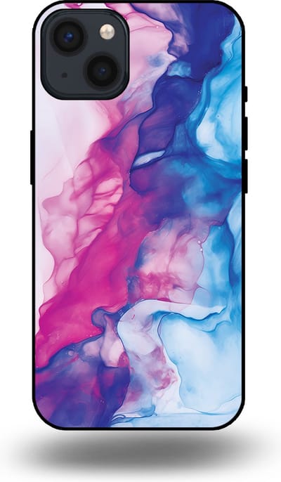 Smartphonica Telefoonhoesje Geschikt voor iPhone 13 met Roze Blauw Marmer Opdruk - TPU Backcover Case Rose Blue Marble Design geschikt voor iPhone 13