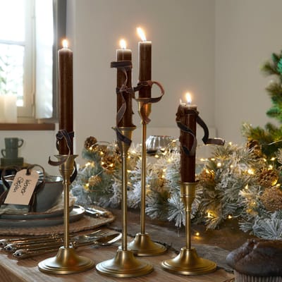 LOBERON Kaars set van 12 Bauceau donkerbruin