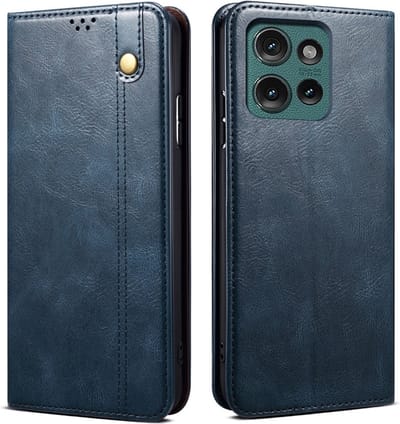 Coverup Hoesje - Geschikt voor Motorola Edge 50 Neo Hoesje - Coverup Premium Classic Book Case - Blauw