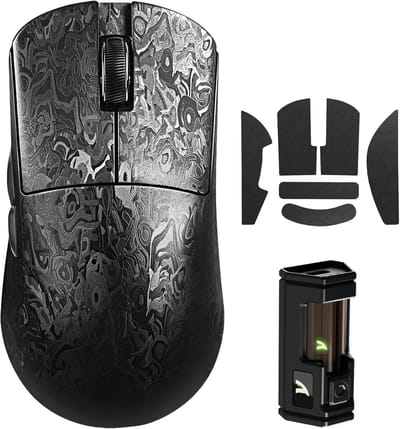 ATTACK SHARK R11 Ultra - Draadloze Gaming Muis - PAW3950 MAX - Koolstof Element - Ultralichte(49g) - Wired/2.4G/BT - 42000DPI - 8Khz - Inkt