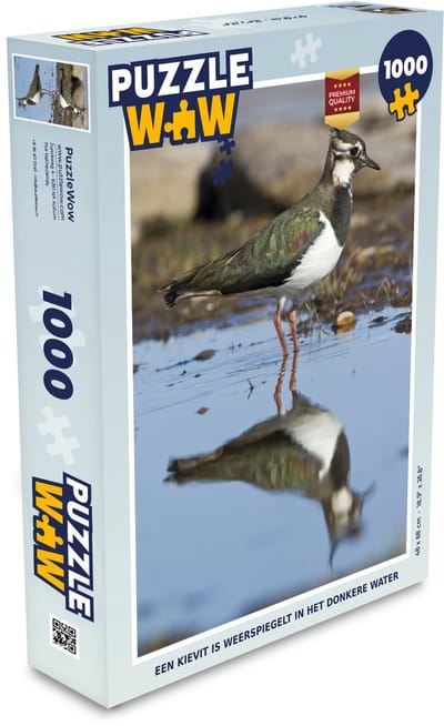 Puzzel Een kievit is weerspiegelt in het donkere water - Legpuzzel - Puzzel 1000 stukjes volwassenen