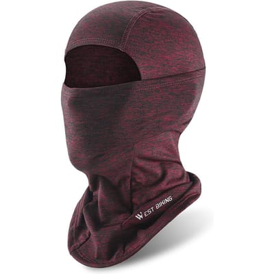 Casquette polaire chaude d'hiver, anti-poussière, coupe-vent, écharpe faciale pour moto, cache-cou pour le sport bordeaux