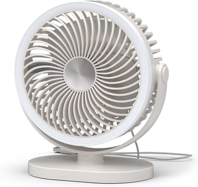 VHV - Campingventilator - USB ventilator met ophangfunctie - USB aansluiting - 2 snelheidsstanden - met LED - stil - voor camping, tent, caravan, buiten