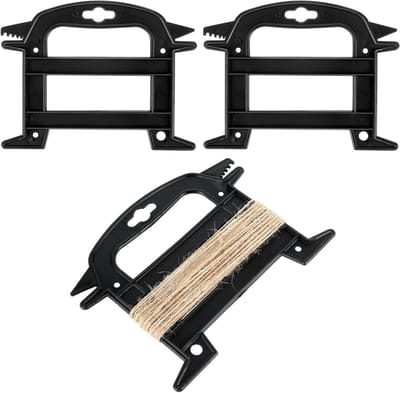 Dailygoods- Koordhouder 2 Stuks - Draadwikkelframe - Kunststof - Zwart - 19,5 x 15 cm - Voor Paracord/Wikkelaar - Touwopwikkelaar