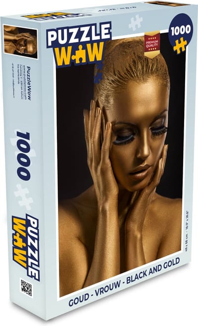 Puzzel Goud - Vrouw - Black and Gold - Legpuzzel - Puzzel 1000 stukjes volwassenen