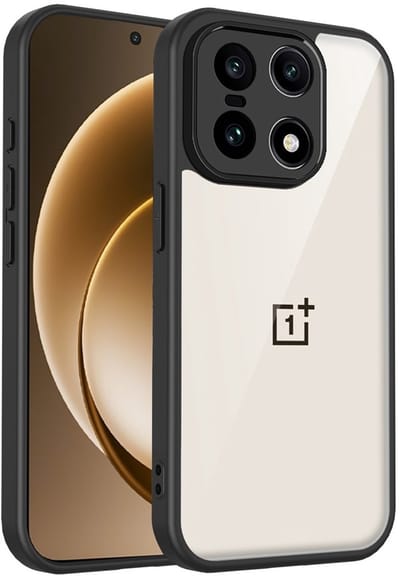 Coverup Hoesje - Geschikt voor OnePlus 15 Hoesje - Coverup Transparante Back Cover met Camera Cover - Zwart