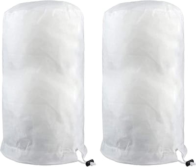 longziming Planten Vorstbescherming Winter - 2 Stuks - Plantenhoes - Herbruikbare Warmtejas voor Potplanten met Trekkoord en Rits - Plantenbescherming Tuin - Vorstbeschermhoes - 80x100cm - Wit