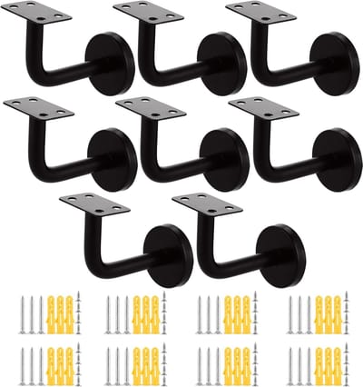 Leuninghouders - Roestvrij staal - 8 stuks - Zwart - 60 x 80 mm