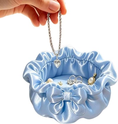 Sieraden Schaal - Opberghouder Bakje - Sieraden Ordenen - Bloemblaadjes Vorm - 11 cm Breed - Blauw
