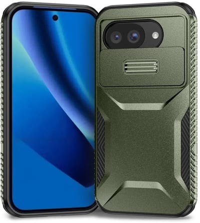 Hoesje Geschikt voor Google Pixel 10a | Back Cover met Camera Slider | Schokbestendige Case | Camera Cover | Stevig | Groen