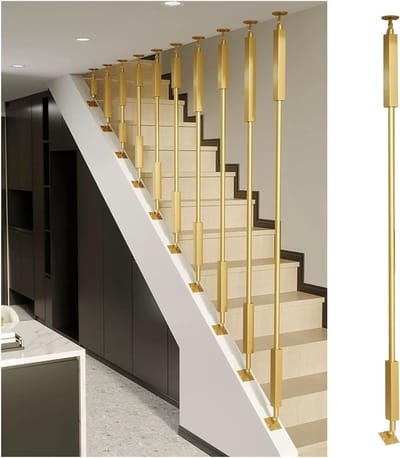 Trapbalusterpaal - Leuningpaal - Veiligheid Verbeteren - Verstelbare Beugel - 270 Graden - Goud