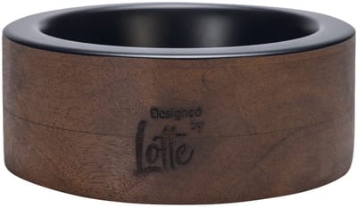 Designed by Lotte Milani Voerbak Hond - Drinkbak/Eetbak Hond - Hondenvoerbak - Hout/RVS - Zwart - 370 ml