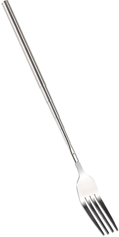 Dailygoody - Telescopische Vork - Uitschuifbaar - Veilig Koken - Geel - Diner Vorken - Ideaal voor Grill - Roestvrijstaal
