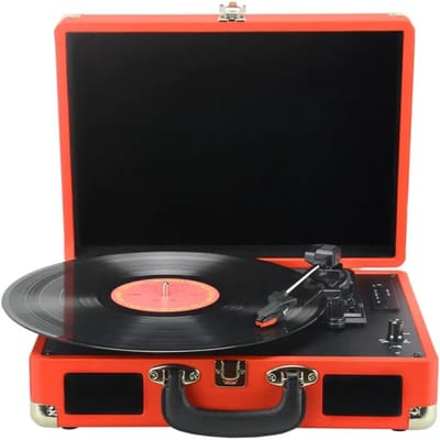 JCP® Platenspeler Bluetooth - Vinylspeler - Vintage Vinylspeler - Oranje - 35cm x 27cm x 12cm