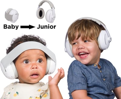 Dooky 2-in-1 Gehoorbescherming Baby, Peuter & Kind - Verstelbare Elastische & Vaste Hoofdband - Koptelefoon geluidsdempend - 27dB Isolatie - Lichtgewicht Oorkappen met Opbergzakje - Noise Cancelling Headphones - Oorbeschermers voor Kinderen 0-12 jaar