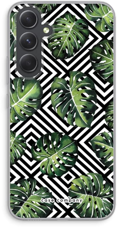 Case Company® - Hoesje geschikt voor Samsung Galaxy A54 hoesje - Geometrische jungle - Soft Cover Telefoonhoesje - Bescherming aan alle Kanten en Schermrand