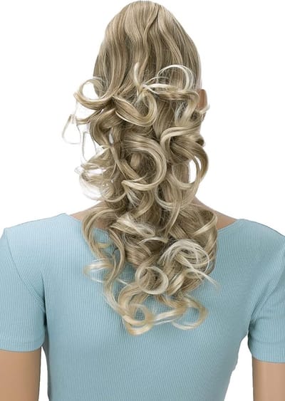 40cm Haarstukje Vlecht Paardenstaart Haarextensies Volumineus Golvend Blond Mix H207