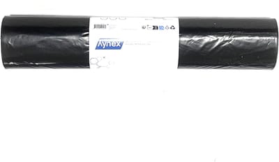 Hynex Afvalzak Gerecycled, LDPE, Zwart, 60x80cm, T40, 60L. 6 x 20 Rol