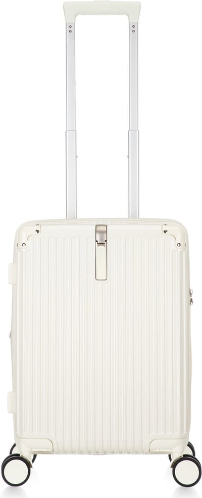 Kreta Handbagagekoffer S - 39L - 52x35x20 cm - Lichtgewicht & Uitbreidbaar - USB-Oplaadpoort, Cuphouder & TSA Slot - Perfect Voor Vliegtuig en Weekendtrips - Wit