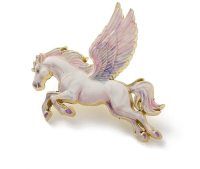 Pin - pegasus - paard met vleugels - magical horse - unicorn - broche, kledingspeld, enamel emaille pin, sprookje