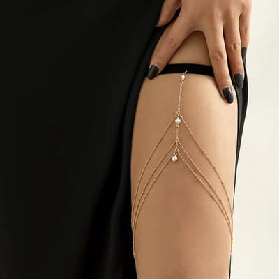 Plux Fashion Parel Beenketting - Goud - 40-80cm - Sieraden - Gold Leg Chain - Schakel Beenketting - Sieraden Cadeau - Luxe Style - Duurzame Kwaliteit - Moederdag Cadeau