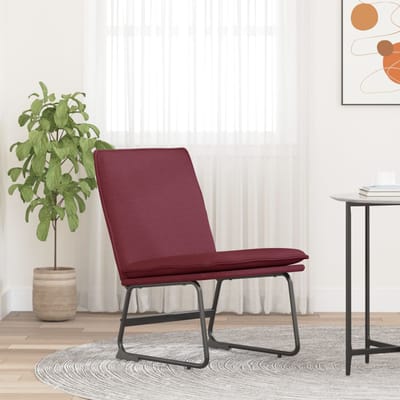 vidaXL - Loungestoel - 52x75x76 - cm - stof - wijnrood