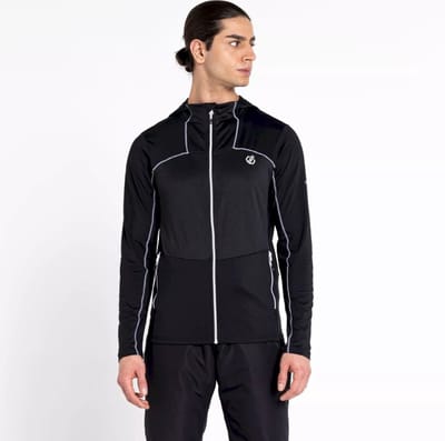 Dare2B Heren Revive II Core Stretch Hoodie Black/White Maat M