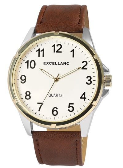 EXCELLANC Herenhorloge kunstleer Mineralglas