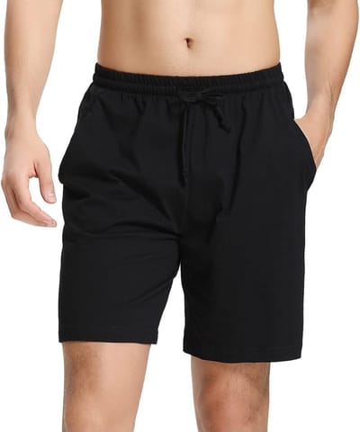 Herenshorts Pyjama - Katoenen Loungebroek - Comfortabel Slapen - Zijzakken - Blauw Grijs
