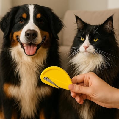 Goed&Groen - VachtFit - Geel - Ontklitter voor hond, kat, paard & andere langharige dieren – Klitten verwijderen – Pijnloos – Klitvrij – Compact – Veilig & gebruiksvriendelijk