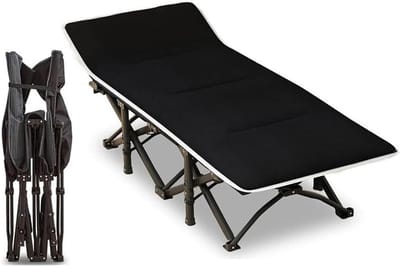 Campingbed Volwassenen - Opvouwbaar Slaapbed - Buiten Ontspannen - Verhoogde Stabiliteit - 73 inch Lengte - Grijs