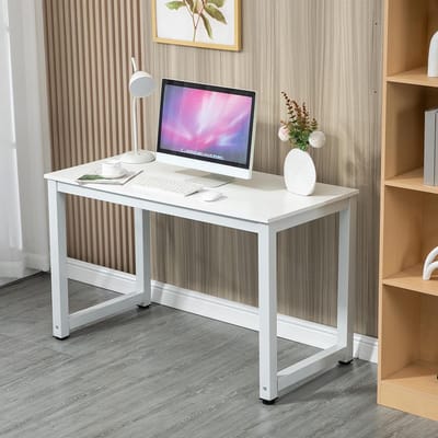 BLACKCOLORS Witte moderne hoektafel met nauwkeurige afwerking – Snel gemonteerd, robuust en ideaal als bureau, eettafel of bijzettafel