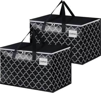Extra Grote Verhuiszakken met Ritssluiting en Labels - Duurzaam en Opvouwbaar (2 stuks, 125L)