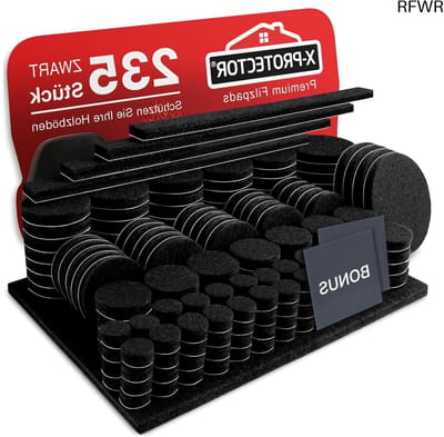 RFWR® Vloerbeschermers - Vilten Pads voor Meubelpoten - 235 Stuks Vloerbescherming voor Stoelpoten