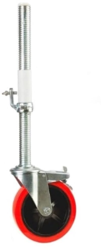 PU steigerwiel, met stalen spindel 38mm met plug en tube - 200 mm - 300kg