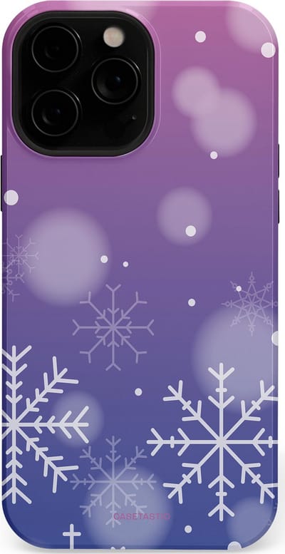 Casetastic hoesje geschikt voor Apple iPhone 13 Pro Max - MagSafe - Dubbellaagse bescherming - Winter Sneeuw Paarse Roze Gloed - Fashion Case - Lavendel