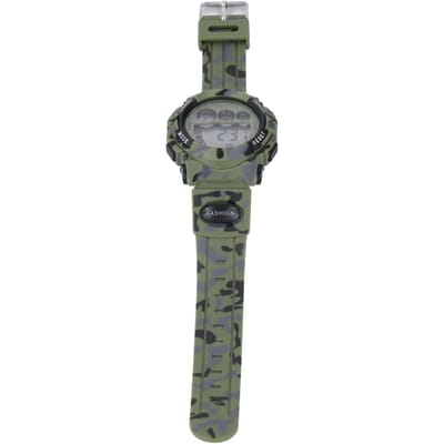 Camouflage Groen Kinderhorloge 7 Kleuren LED 50M Waterdicht Digitaal Horloge voor Jongens Meisjes Leeftijd 5-15 gray