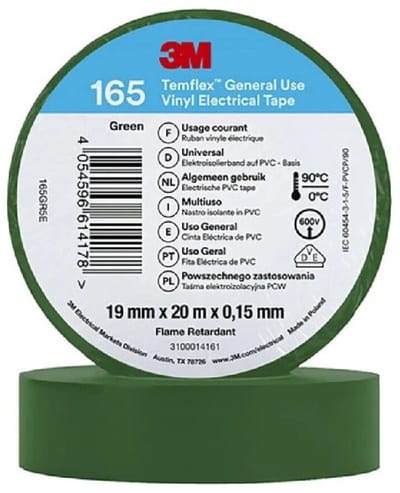 MMM zelfkl tape Temflex 1500, PVC, groen, (lxb) 10mx15mm
