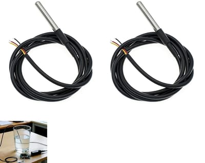 Digitale Temperatuursensor - Temperatuurmeter Kabel - Project Metingen - Waterdicht Roestvrij Staal - 1 Meter Kabel - Zilver