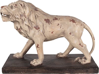 Clayre & Eef Decoratie Beeld Leeuw 55x23x40 cm Beige Bruin Magnesium (MGO)