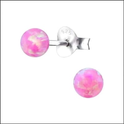 Aramat Jewels | Oorbellen | 925 Zilveren Opaal Oorbellen 6-8mm - Betoverende Edelsteen Studs | Roze/4mm | | | Zilver | Volwassenen, Kinderen | Verkleurd niet