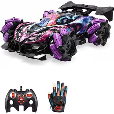 Afstandsbediening Spray Car Afstandsbediening Stunt Car 2,4GHz met Functie Cool Lights Music Side Drift 2 controller-1 battery