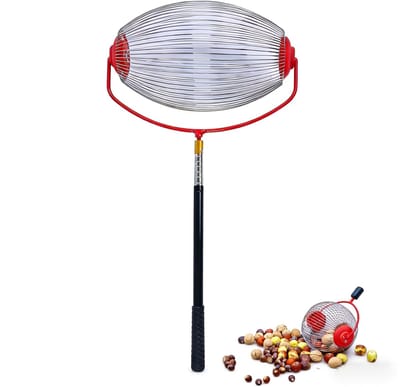 Dailygoods- Notenverzamelaar Roestvrijstalen - Fruitcollector - Appels/Peren - Lichtgewicht Ontwerp - Efficiënte Oogst - Comfortabele Handgreep