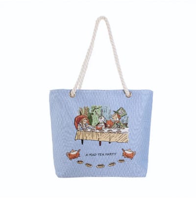 Handtas - Boodschappentas - Beach tas - Strandtas - Luxe - Alice in Wonderland - Tea Party - Charles Voysey