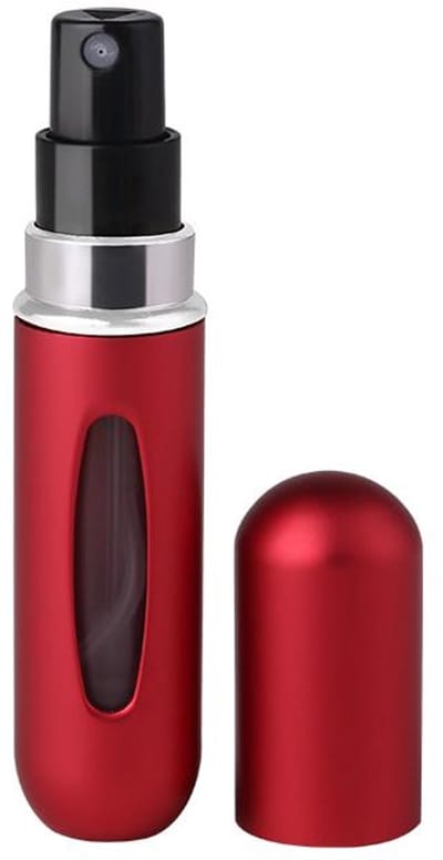 Parfumflesje - Navulbaar - Reisparfum - Verstuiver - Refillable - Hervullen - Travel perfume atomizer - Lipstick formaat - 5 ml - Parfum to go - Compacte spray - Handbagage - Rood - Jonyx