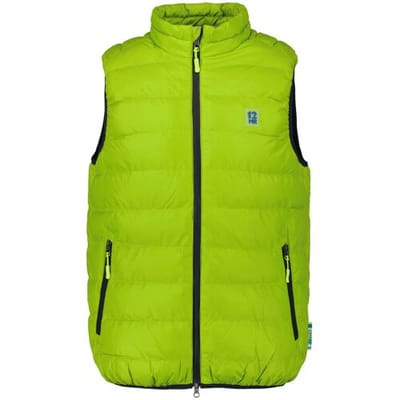Ragman Body-Warmer Quilted Vest Stand Up Zip Collar Neon Green / male