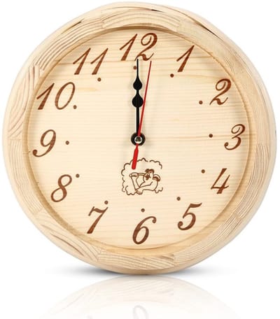 Allecto - Houten Wandklok - Sauna Klok - Stijlvol design - 9 Inch