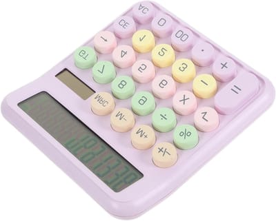 Draagbare Rekenmachine - Zakcalculator Student - Dagelijks Gebruik - Stevig Plastic Materiaal - 15.5 x 14.5 cm - Paars