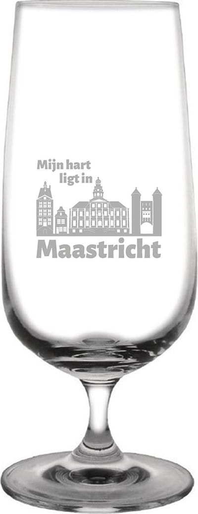 Gegraveerde bierglas op voet 41cl Maastricht